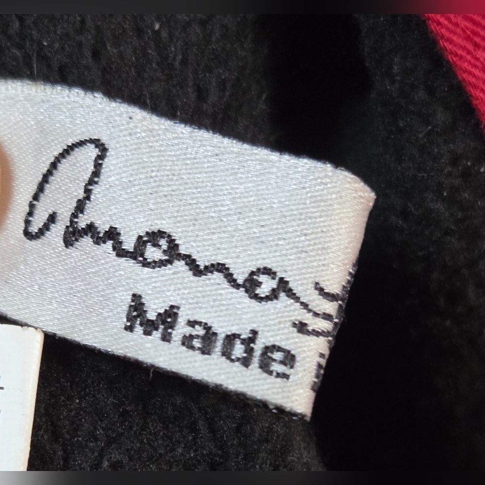 MONA LISA Red and Black Pea Coat - Picture 5 of 6